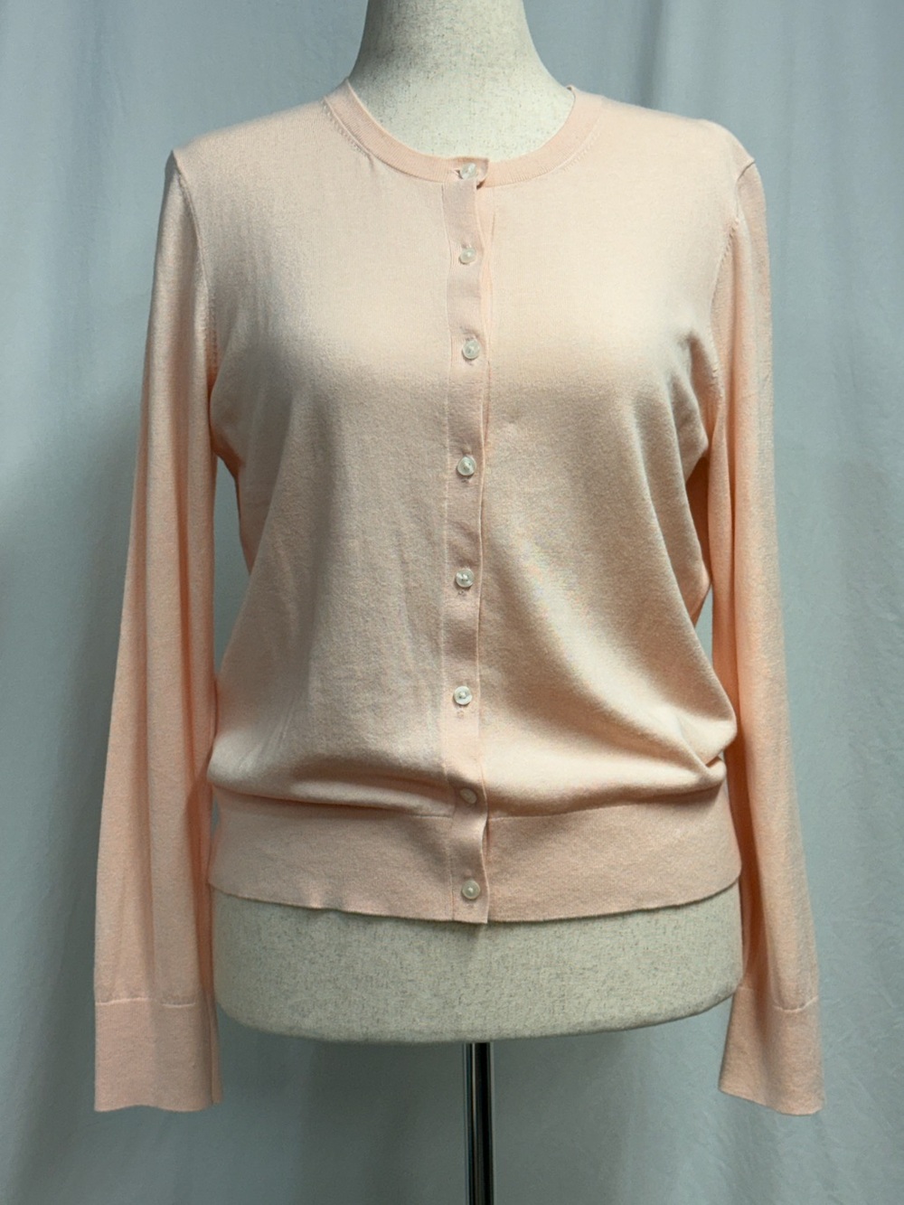 Light Pink Button-Front Cardigan